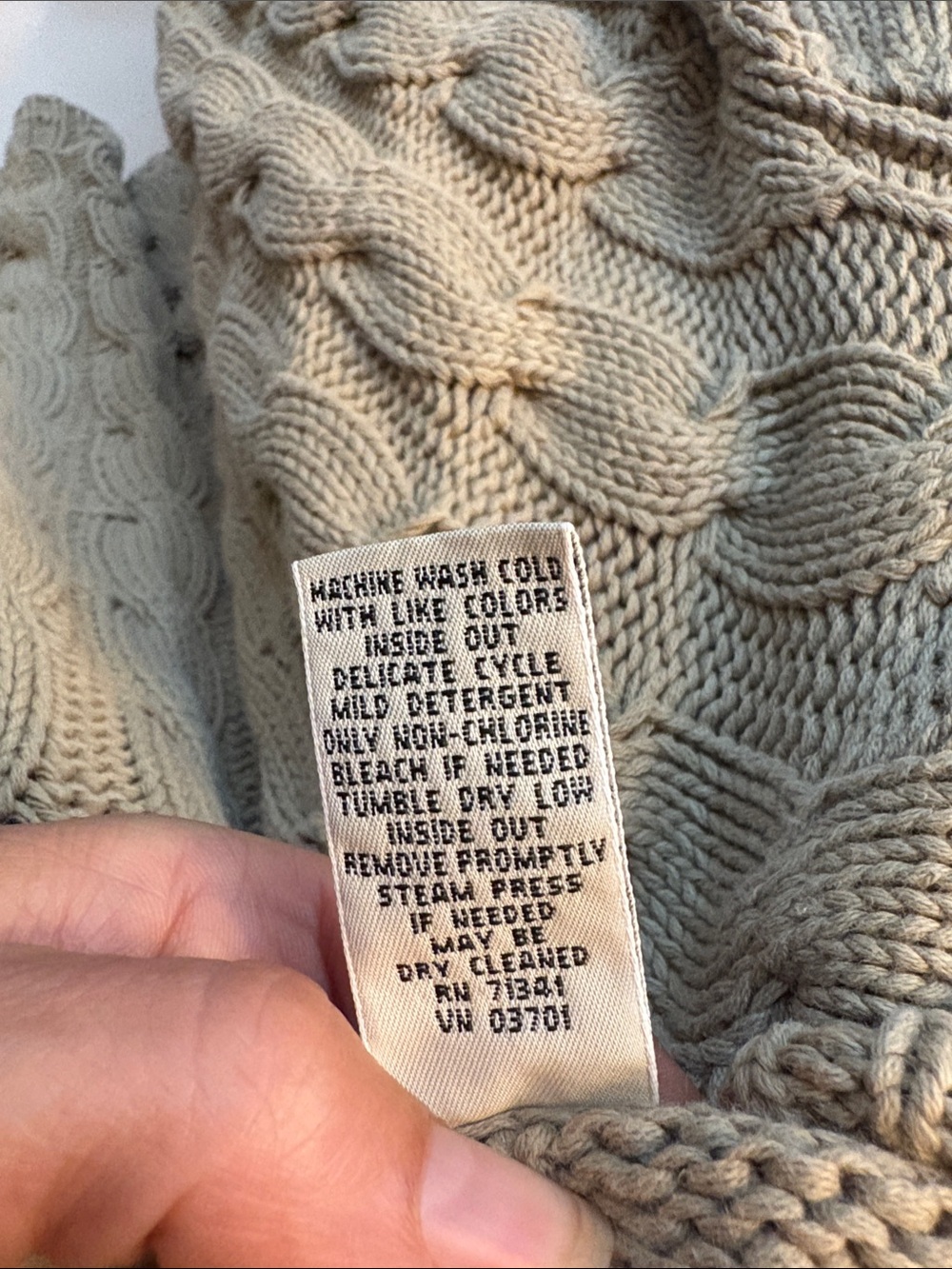 Vintage L.L.Bean M Heavyweight Cotton Cable Knit Turtleneck Fisherman Sweater - Picture 5 of 5